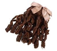 CVUTOVO Retro Curly Ponytail Hairpiece Wig for Women, Brown High Temperature Silk with Insert Comb Design, Supple and Elegant Hair Extension for Performance and Photo Use