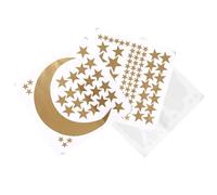 CVUTOVO Room Wall Decoration Moon Star Murals 3 Sheets PVC Removable DIY Wall Decals 3D Effect and Fine Workmanship for Nursery Bedroom Decor