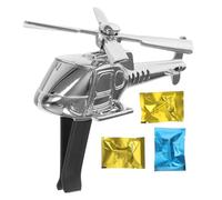 CVUTOVO Rotatable Helicopter Shaped Car Air Freshener Aroma Diffuser Alloy Dashboard Air Diffuser with Automatic Rotation Creative Silver Design for Driving and Office Decoration