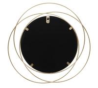 CVUTOVO Round Wall-Mounted Mirror Delicate Iron Frame 37Cm Outer 24Cm Inner, Decorative Hanging Mirror for Home Bathroom Living Room Wall Decor