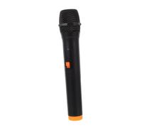 CVUTOVO Simulation Fake Microphone Prop for Role Play and Party Use Orange Switch and Base, Pretend Microphone Toy for Stage Performance and Boys and Girls’ Interactive Play