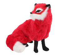 CVUTOVO Simulation Fox Plush Realistic Cartoon Animal Ornament for Home Decor Figurine Height Unique Educational and Decorative All Ages