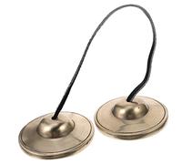 CVUTOVO Small Copper Finger Cymbal Bell for Meditation and Yoga Handcrafted Percussion Instrument with Harmonic Tones Lightweight Compact Design for Travel and Spiritual Practice