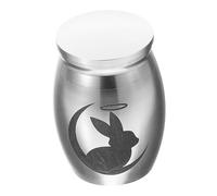 CVUTOVO Small Stainless Steel Keepsake Urn for Pet Ashes Sealed Memorial Box for Rabbits and Small Animals Portable Urn with Lid for Dog and Cat Ashes Convenient Remembrance Container