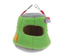 CVUTOVO Soft Cotton Parrot Hammock Bed for Birds and Small Pets, Creative Green Hut Shape, Comfortable and Warm Sleeping Nest for Pet Home Use during Winter