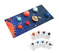 CVUTOVO Solar System Puzzle Board for Educational Wooden Planet Sturdy Solar System Model Learning Activity Gift for Interested in Space and Astronomy