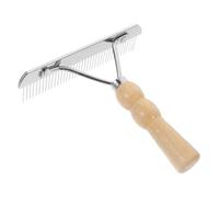 CVUTOVO Sturdy Wooden Handle Horse Comb for Grooming and Cleaning Horses Practical Metal Tooth Undercoat Deshedding Brush Convenient to Hold and Mane Maintenance