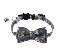 CVUTOVO Stylish Nylon Cat Collar with Colorful Bow Tie and Bell Adjustable Kitten Collar for Party and Other Occasions Separable Bowtie
