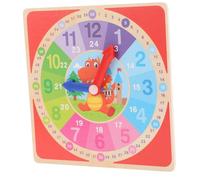 CVUTOVO Teaching Clock Wooden Clock for Engaging Learning Prop with Eye Catching Colors Enhances Cognitive Skills and Understanding