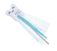 CVUTOVO Teeth-shaped Fairy Wand with Ribbon Lightweight Cosplay Prop Angel Stick for Party Dress-up Unique Blue Tooth Decoration for Boys
