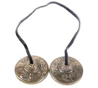 CVUTOVO Tingsha Cymbals Bells, Cupronickel Sound Therapy Bells, Silver, Portable Hand Percussion for Meditation and Sleep Improvement