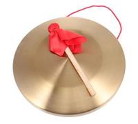 CVUTOVO Traditional Brass Gong Set 22cm Chinese Percussion Instrument with Hammer and Rope, Classic Brass Cymbal for Meditation, Music Performance, and Company Openings Random Style