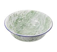CVUTOVO Vintage Enamelware Foot Basin with Handles, 34cm Old Fashioned Multi-purpose Sturdy Dough Mixing and Foot Soaking Basin for Home Use