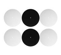 CVUTOVO Vinyl Record Slipmat for Turntable 12 Inch Felt Platter Mat with 4 White and 2 Black Pads, 3mm Thick Construction for Improved Acoustic Performance and Protecting Playback