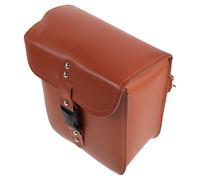 CVUTOVO Waterproof Motorcycle Handlebar Bag for Front Fork Cruisers, Large Capacity Brown Pu and Plastic Tool Storage Pouch with Easy Installation, Vintage Classic Style for Motorcycles