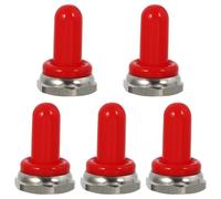 CVUTOVO Waterproof Silicone Toggle Switch Caps Red 12mm Button Cover Protection 5pcs for Automotive Outdoor Use