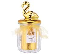 CVUTOVO Wedding Ceramic Candy Jar with Gold Flamingo Lid, Sealed Glass Candy Storage Bottle for Wedding Favors and Party Snacks Container