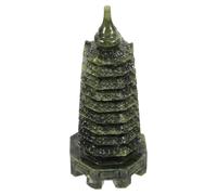 CVUTOVO Wenchang Tower Jade Statue Pagoda Sculpture with Smooth Texture and Versatile Decor for Home Decor Or Office Display, Traditional Chinese Art Figurine