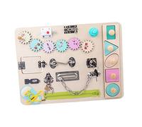 CVUTOVO Wooden Busy Board Montessori Educational for Boys and Lightweight Portable Activity Board for Sensory Learning and Parent Interaction