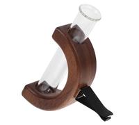 CVUTOVO Wooden Car Vase Vent Clip Air Freshener Perfume Bottle Holder for Air Outlet Easy Install Car Diffuser with Glass Vial for Cozy Driving Experience