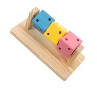 CVUTOVO Wooden Chew Toys for Hamsters Engaging Enrichment Block Fun Cube for Pets Safe Reusable Teeth Grinding Toy for Dwarf Hamsters and Guinea Pigs