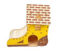 CVUTOVO Wooden Hamster Cabin Small Pet Hut with Layer Design Safe and Comfortable House for Gerbils and Rats Promoting Healthy Growth in Pet Cage Accessories