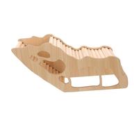 CVUTOVO Wooden Hamster Hideout House for Small Animals Rustic Rat Hideout with Climbing Playground Cozy Shelter for Hamsters Squirrels Guinea Pigs Secure Resting and Play Tunnel Pet