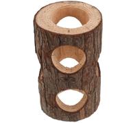 CVUTOVO Wooden Hamster Tunnel Hideaway - Guinea Pig Hollow Tree Trunk Tube Toy for Cage Exploration - Small Animal Play Tunnel for Rats, Rabbits, Gerbils and Mice