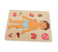 CVUTOVO Wooden Human Body Puzzle with Removable Organs Educational Anatomy Jigsaw for Boys and Enhances Memory Hand Eye Coordination and Cognitive Skills for Early Learning and Parent