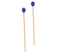 CVUTOVO Wooden Marimba Mallets Blue Heads, Intermediate Percussion Sticks for Xylophone, Tongue Drum, and Stage Drum, Musical Instrument Mallets for Adults and Students
