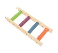 CVUTOVO Wooden Parrot Ladder Bird Climbing Toy with Sandpaper Steps Bird Cage Accessory for Parakeets Small Cockatoos Mini Macaws and Small Birds Easy to Install