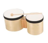 CVUTOVO Wooden Percussion Drum 10 Inch Bongo with Drumsticks for Dance Classes and Early Education Music Practice