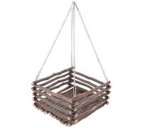 CVUTOVO Wooden Small Animal Hammock with Fruit Branch, Hamster Jumping Board and Hanging Bed for Rabbits, Chinchillas, and Squirrels - Pet Sleeping Bed and Cage Decor for Small Pets