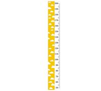 CVUTOVO Yellow Canvas Growth Chart Wall Ruler with Wooden Hanger for Boys Nursery and Bedrooms, Easy to Store Height Measuring Chart with Fun Cartoon Sky Pattern
