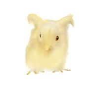 CVUTOVO Yellow Fluffy Plush Simulation Chick Lifelike Miniature Chicken with Spread Wings Realistic Static Model for Home Desktop Decoration and Photography Prop