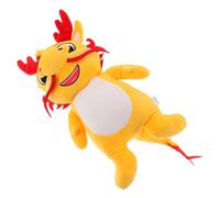 CVUTOVO Yellow Plush Dragon Stuffed Animal Chinese Style Mascot Doll for Year Celebration Soft Plush with Lucky Symbolism for Adults