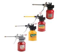 CVZJ 1Pc 250ml Oil Can Spout Thumb Workshop Oil Can Red Metal