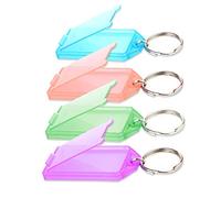 CVZJ 20 Pcs Small olorful for Key with Transparent overs & Split Rings & ID bels Plastic mshell Sorting for Key L Plastic