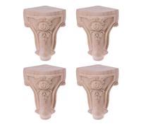 CVZJ 4 Pieces Table Feet Sofa Bed Leg Carved Furniture Legs Replacement Furniture Hardware Strong Load-bearing Solid Wood