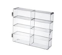 CVZJ Clear Acrylic Display Case 8 Compartments Storage Box for Model Car and Figure Clear Acrylic Toy Car