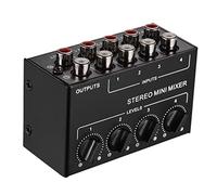 CVZJ CX400 Passive Stereo Mixer 4-Channel Passive Mixer Small Mixer Mixer for KTV Home Stage Stereo Music Sound Card