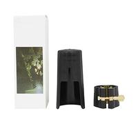 CVZJ PU Leather Sax Ligature Fastener with Plastic Lightweight Accessory for Alto Saxphone Clarinet Mouthpiece Clip Leather + Metal