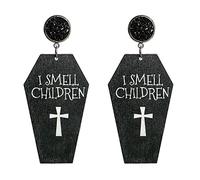 CVZQTE for Creative Halloween Earrings Coffin Shape Pendant Earrings Horror Grave Drop Earring Bat for Pattern For