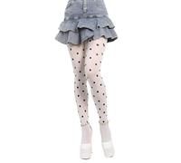 CVZQTE Womens Vintage Dot Patterned Silky Footed Tights Stockings Japanese Style JK Girl Thin Pantyhose Leggings Hosiery