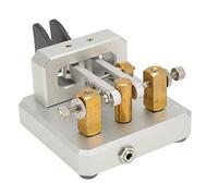 CW Key Automatic Morse,Morse Code Keyer Shortwave Radio Morse Telegraph Key Lambic Double Paddle Morse Code Key,Portable CW Morse Telegraph Key for Camping Indoor (Silver)