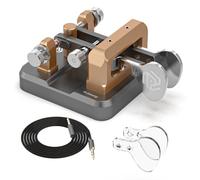CW Key Morse Code Key Morse Telegraph Key Morse Code Key Aluminum Alloy CW Morse Code Key Square-Shaped Base Grey