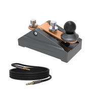 CW Morse Code Key - Pocket Morse Code Telegraph Key Aluminum Alloy Base Grey for Amateur Radio Ham Operators, Adjustable Tension (Grey)