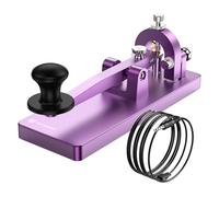 CW Telegraph Key - Heavy Duty Aluminum Alloy Classical Morse Code Key, Shortwave Radio Ham Send Telegram Practice Oscillator Straight Key (Purple)
