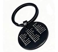 CW Training Coin for Morse Code Practice - Metal Telegraph Tool for Amateur Radio Operators - Compact Keychain Device for Continuous Wave Skill Development(double-circle black)