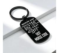 CW Training Coin for Morse Code Practice - Metal Telegraph Tool for Amateur Radio Operators - Compact Keychain Device for Continuous Wave Skill Development(single-square black)